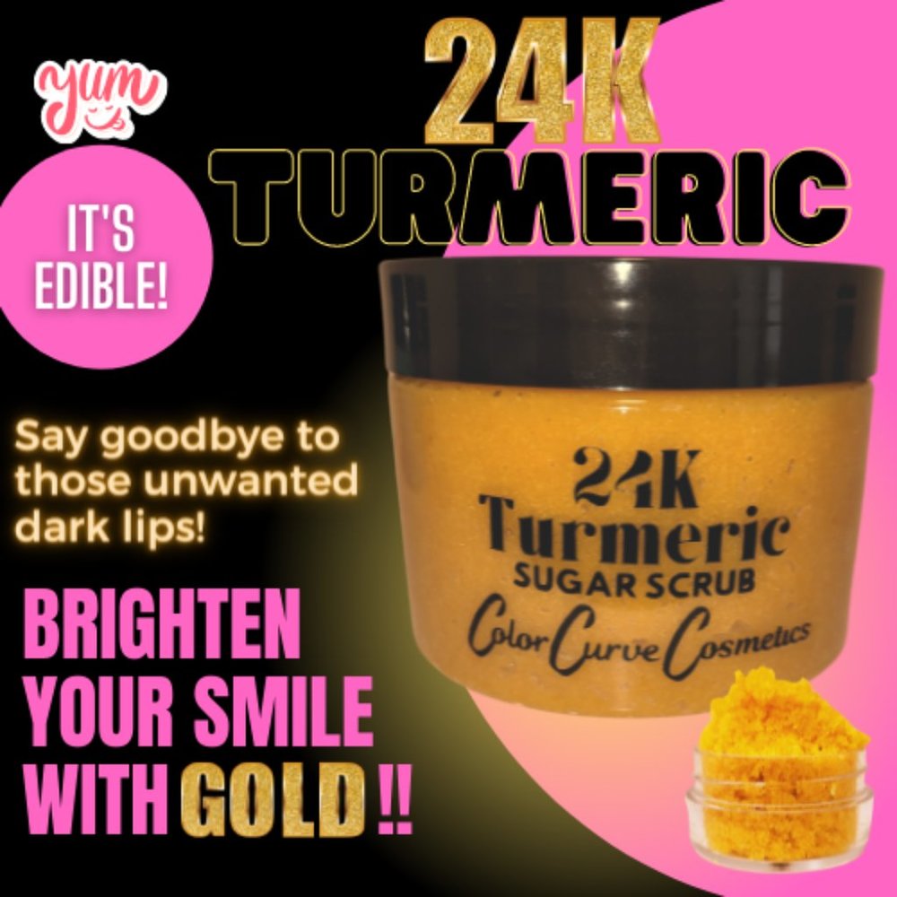 24K Turmeric Brightening Sugar Lip Scrub| Lip Exfoliating| Sugar Scrub